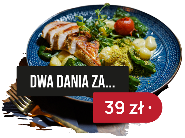 Smakowity lunch składający się z dwóch posiłków.